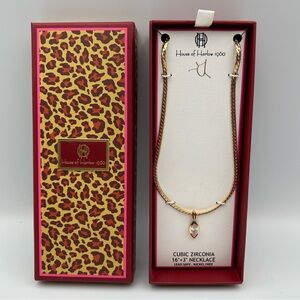 *New* House of Harlow 1960 Gold and Cubic Zirconia Necklace